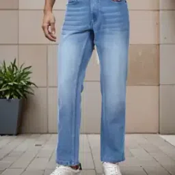 Shein Full Length Mid Wash Fly With Button Closure Jeans-image-59