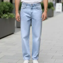 Shein Full Length Mid Wash Distressed Jeans image 1