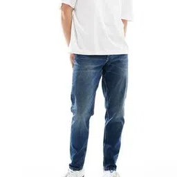Men Mid-Wash Tapered Jeans-image-93