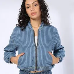 rio Women Striped Regular Fit Denim Jacket-picture-53