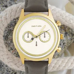 JOKER & WITCH Men White Dial & Brown Leather Straps Analogue Watch image 1