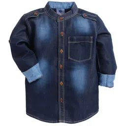TONYBOY Boys Blue Denim Premium Faded Pure Cotton Casual Shirt-picture-32
