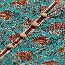 YASH GALLERY Floral Printed Cotton A-Line Kurta image 2