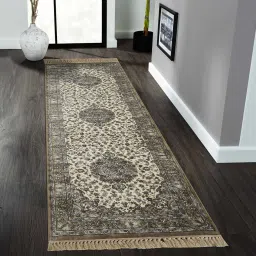 obsessions Cream and Beige Persian 2x3 Feet Machine Made Runner image 1