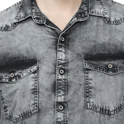 cazzba Men Regular Fit Solid Cut Away Collar Casual Shirt image 4