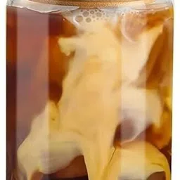 convoke Borosilicate Can Glass Sipper with Airtight Lid & Glass Straw 500ml Pack Of 1 Glass Water/Juice Glass image 2