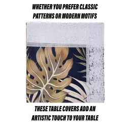 Kuber Industries Blue 7 Beige Printed 8 Seater Dining Table Cloth Cover image 2