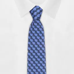 Tossido Men Blue Woven Design Broad Tie image 5