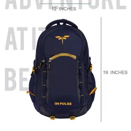 Impulse Brand Logo Water Resistance Backpack With Compression Straps & Rain Cover image 3