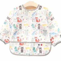 thread fairy co Full Sleeve Washable Waterproof Baby Feeding Bib Shirt with Pocket Alphabet Zoo-picture-19