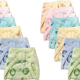 naughty bacha New Born Baby Cotton Hosiery Premium Quality V Shape Nappies, Nadi , Langot Washable Reusable Cotton Diaper Nappy Baby Cozy Wear pack of 12 pcs (Multi, 0-6 Months) NP-22-picture-27