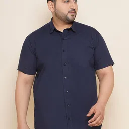 John Pride Plus Size Spread Collar Cotton Casual Shirt-picture-10