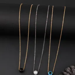 DressBerry Set Of 3 Gold-Plated Stone Studded Brass Chain-picture-19