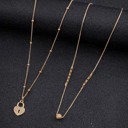 DressBerry Pack Of 2 Gold-Toned Gold-Plated Chain With Pendant-picture-32
