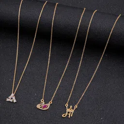 DressBerry Set Of 3 Gold-Toned Stone Studded Gold-Plated Chain-picture-16