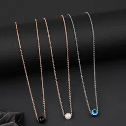 DressBerry Set Of 3 Gold-Plated Stone Studded Brass Chain-picture-28