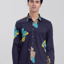 Snitch Men Slim Fit Floral Printed Casual Cotton Shirt-picture-15
