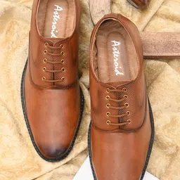 ASTEROID Men Tan Colored Solid Formal Brogue Shoes-picture-39