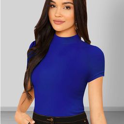 Dream Beauty Fashion High Neck Short Sleeves Fitted Top-picture-0