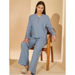 Sweet Dreams Blue Solid T-shirt and Pyjama-image-7