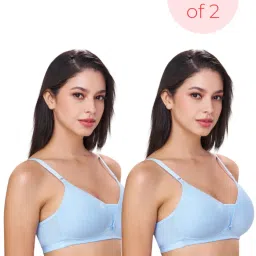 bodyline Pixie Powder Blue Seamless Wire-Free Padded T-Shirt Bra (Pack of 2)-image-69