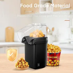 rhobos 1200W Hot Air Popcorn Maker – Oil-Free, Fast Heating, Healthy Snack Machine 1.2 L Popcorn Maker image 2