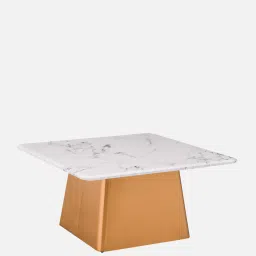 durian Alberta Marble Top Coffee Table In Black & White Color image 5