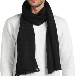 essentiele Solid Wool Blend Men Black Scarf-picture-22