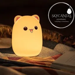skycandle Cute Happy Cat Silicon USB Rechargeable Night Light Lamp with Gesture Night Lamp-picture-15