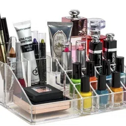 wishbone 16 Compartment Cosmetic Makeup Jewellery Lipstick Storage Organiser Holder Box, 22Lx13Wx8H Vanity Box-picture-27