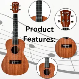 mocking bird 26INCH Ukulele for Beginners Concert Size Ukulele with Bag for Kids Students Tenor Ukulele image 3