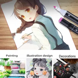 gt-rex GTREX 80Colors Dual Tip Art Coloring Markers Set for Kids Adult Book Drawing image 5