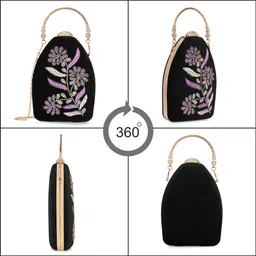 d'vine luxe Party Black Clutch image 5