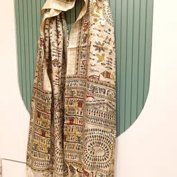 praaj Pure Silk Embroidered Multicolor Women Dupatta image 3