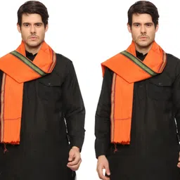 house of common Solid Cotton Blend Men Orange Scarf-picture-43