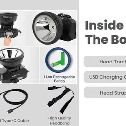 techpride LED Head light for farmers Camping Hiking Trekking Cycling caving Fishing Torch image 3