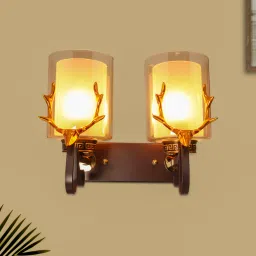 Athens Gold and Brown Metal and Glass Wall Sconces by Kapoor LampShades image 1