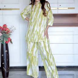 libas Women Shirt & Pyjama set Green, White Printed-picture-11
