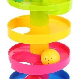 ssentrprioner Roll Swirling Tower Ball Ramp Toy for Baby & Toddler, 3 Multicolor Balls image 2