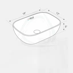 delta Premium Ceramic Silver Finish Glossy Wash Basin for Home & Hotels (18x13x5)(Silver Glossy) Table Top Basin image 4