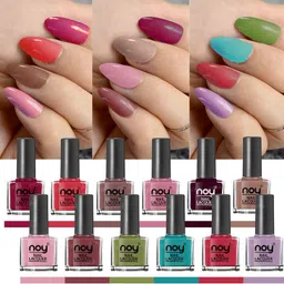 noy Quick Dry Long Lasting Nail Polish Combo Offer Set of 12 Combo No-07 Multicolor image 1