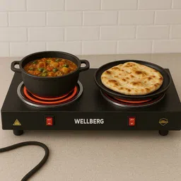 wellberg Electric Double Hot Plate | Dual Cooking Surface | Space-Saving Compact Cooker. Electric Cooking Heater-picture-37