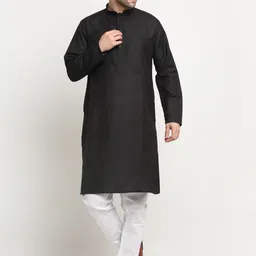 KRAFT INDIA Mandarin Collar Long Sleeves Straight Kurta With Pyjamas & Jacket image 4