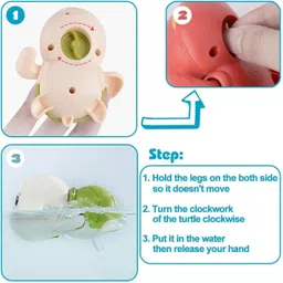 sr toys Swim Pool Bath Toys for Toddler | Cute Water Tortoise for Girl & Boys (pack-3) Bath Toy image 3