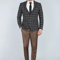 park avenue Men Checkered Single Breasted Formal Blazer image 2
