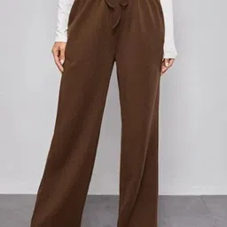Women Solid Brown Track Pants-image-48