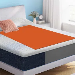 Orange Colour Crib Sheet Single Bed Waterproof Reusable Instadry Extra Absorbent Baby Dry Sheet 220X140 Cms ( Peach) by Dream Care image 1