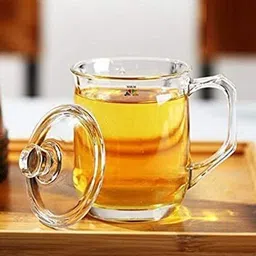 mirim classy glass mug glass lid for milk, coffee, Juice Best for Home & office Use Glass Coffee Mug-picture-18