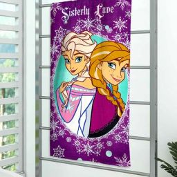 athom living Disney Sisterly Love Frozen Purple 350 GSM Cotton Kids Towels-picture-30