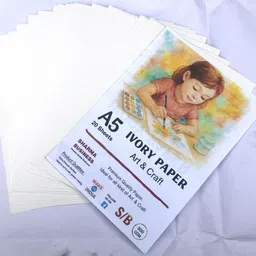 A5 Ivory Paper,Drawing Paper for Art & Craft, 21x15 cm, 20 Sheets, Watercolor Plain A5 300 gsm Drawing Paper-image-29